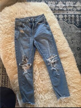 Women’s Distressed Blue High-Rise Skinny Jeans American Eagle